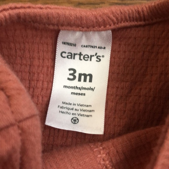 Carters Baby Girl Crinkle Jumpsuit and Bow Headwrap Set, Size 3 Months - Picture 6 of 6